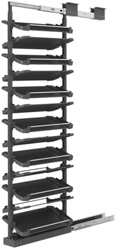 Adjustable Shoe Rack Organizer - Pull-Out Shelf for Closet, Space-Saving Metal Storage Solution, Stylish Black Design, Ideal for Home Organization and Storage