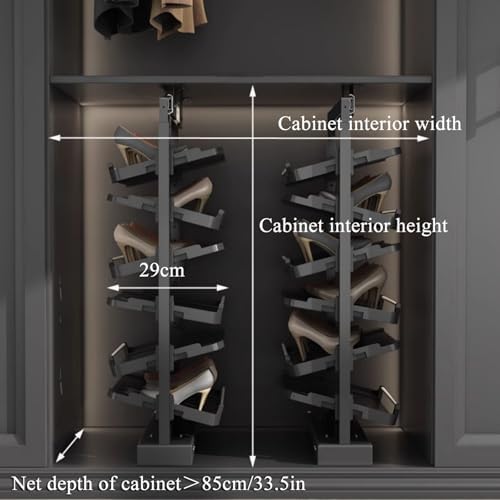 Adjustable Shoe Rack Organizer - Pull-Out Shelf for Closet, Space-Saving Metal Storage Solution, Stylish Black Design, Ideal for Home Organization and Storage